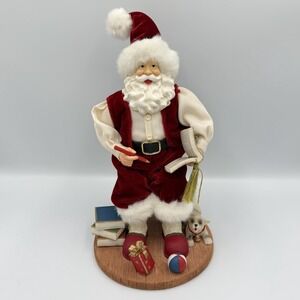 Santa Clause Figurine Sitting on Stool Making His List‎ 11" Christmas Holiday